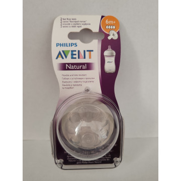 Philips AVENT Cumlík Natural 4 rýchly prietok 6m+, 2 ks